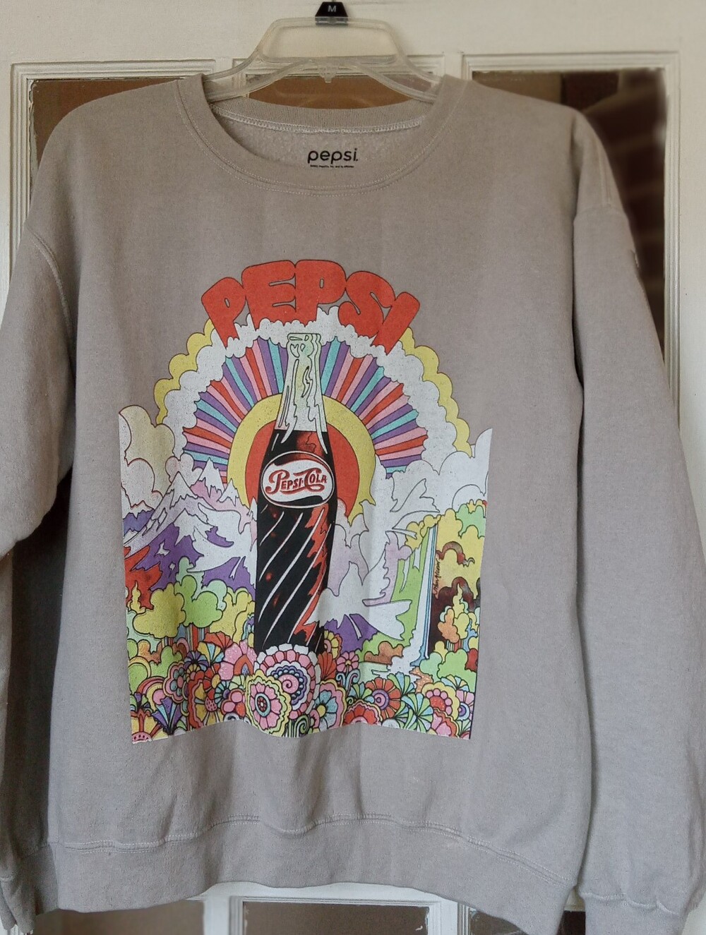 Pepsi Cola Retro Groovy Graphic Crewneck Sweatshirt M